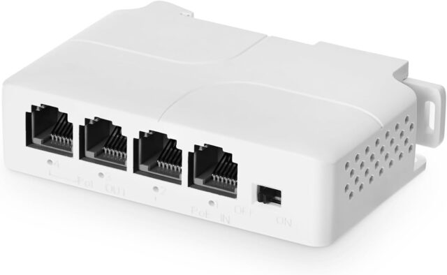 POE Extender 4 Port from Gadget Bay 1 input port 3 output ports LED indicators